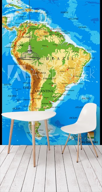 Picture of South America-physical map